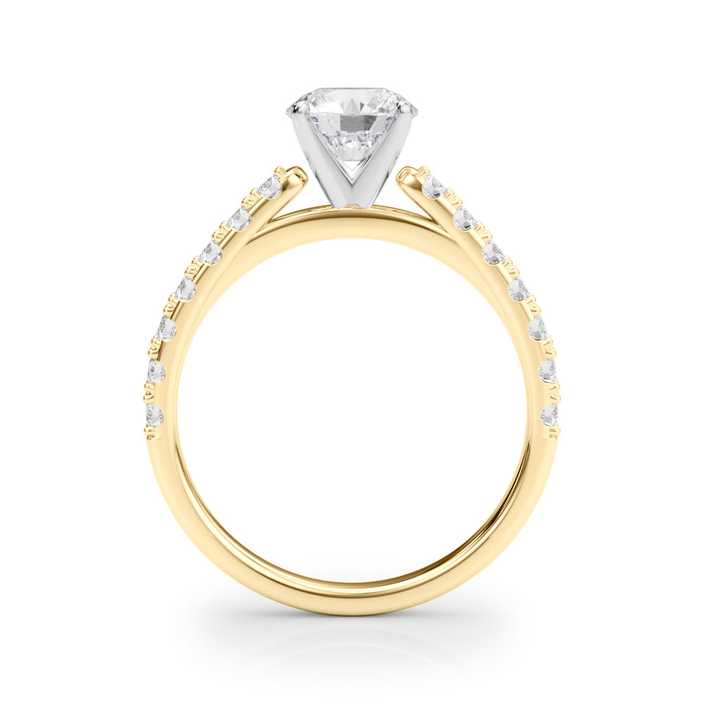Splendid Remount Ring Round Diamond Engagement Ring in 10K/14K gold and platinum with certified lab-grown or natural diamonds