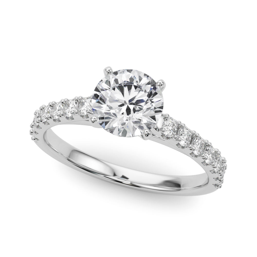 Splendid Remount Ring Round Diamond Engagement Ring in 10K/14K gold and platinum with certified lab-grown or natural diamonds