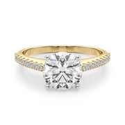 Adored Remount Ring Round Diamond Engagement Ring in 10K/14K gold and platinum with certified lab-grown or natural diamonds