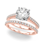Adored Remount Ring Round Diamond Engagement Ring in 10K/14K gold and platinum with certified lab-grown or natural diamonds