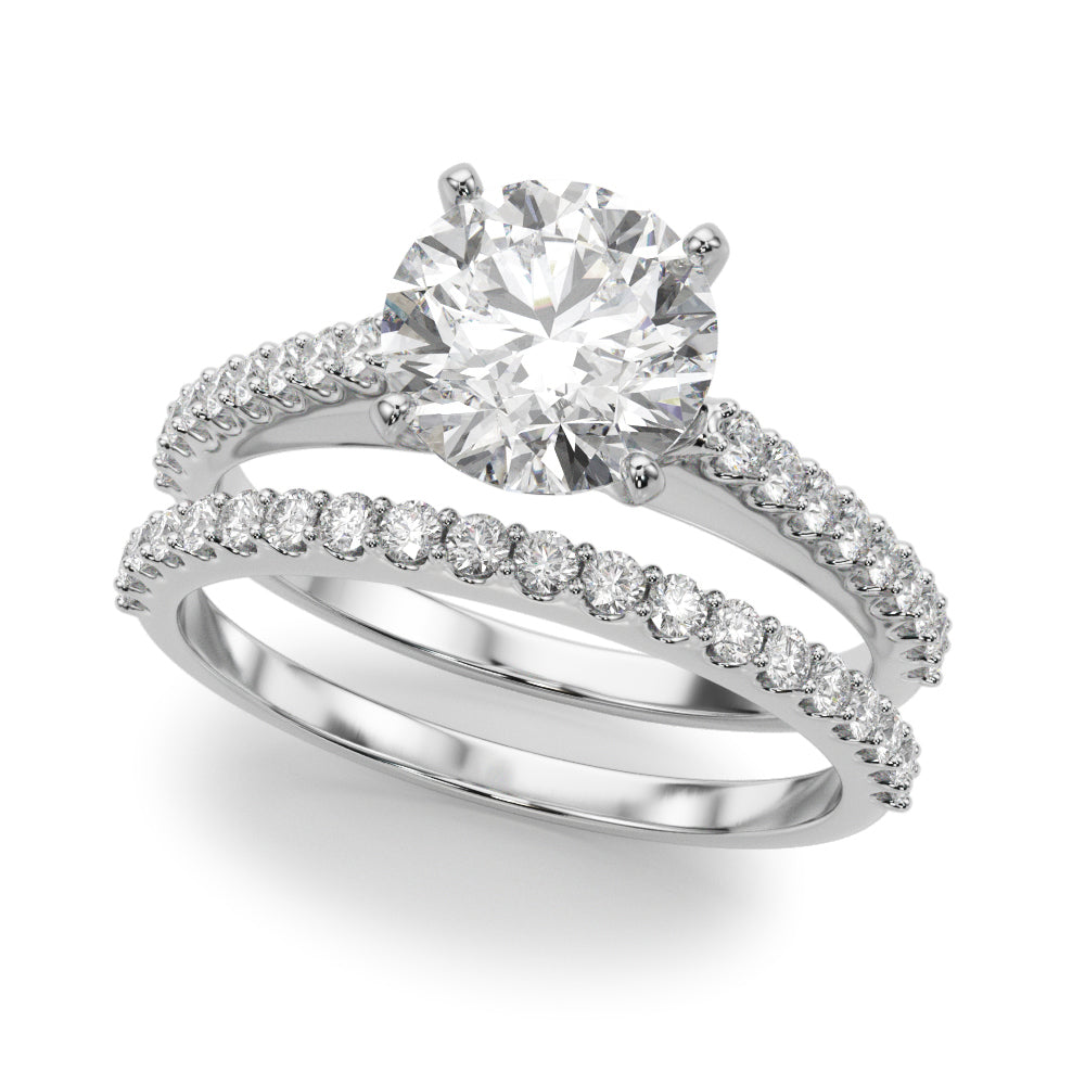 Adored Remount Ring Round Diamond Engagement Ring in 10K/14K gold and platinum with certified lab-grown or natural diamonds