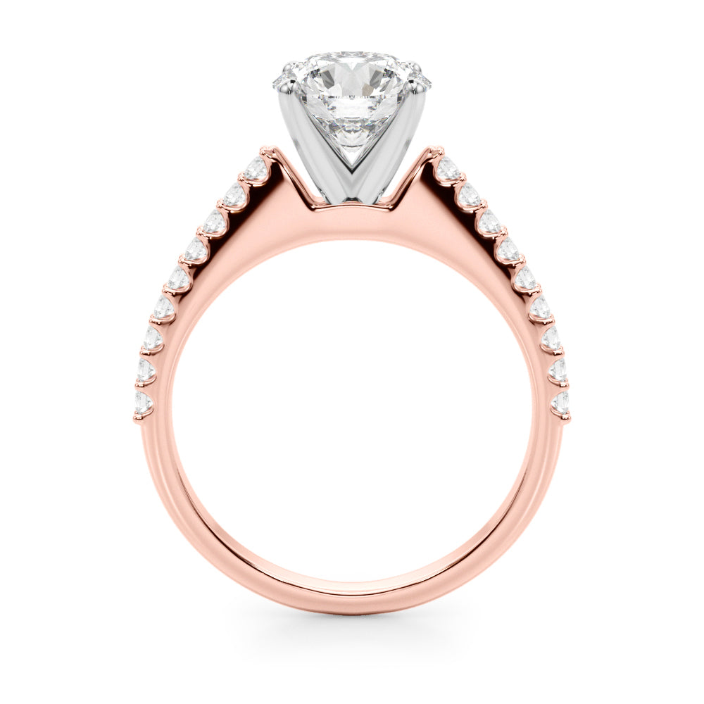 Adored Remount Ring Round Diamond Engagement Ring in 10K/14K gold and platinum with certified lab-grown or natural diamonds