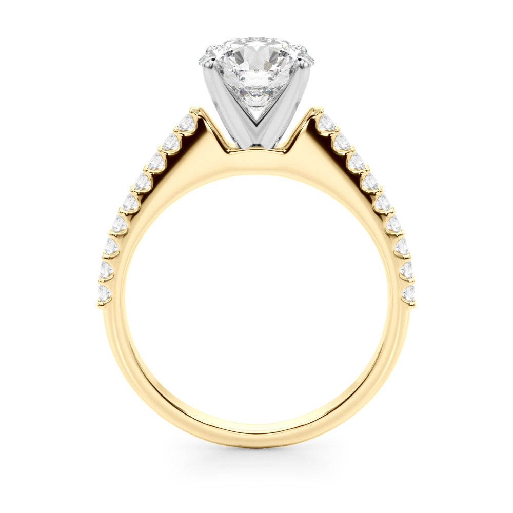Adored Remount Ring Round Diamond Engagement Ring in 10K/14K gold and platinum with certified lab-grown or natural diamonds