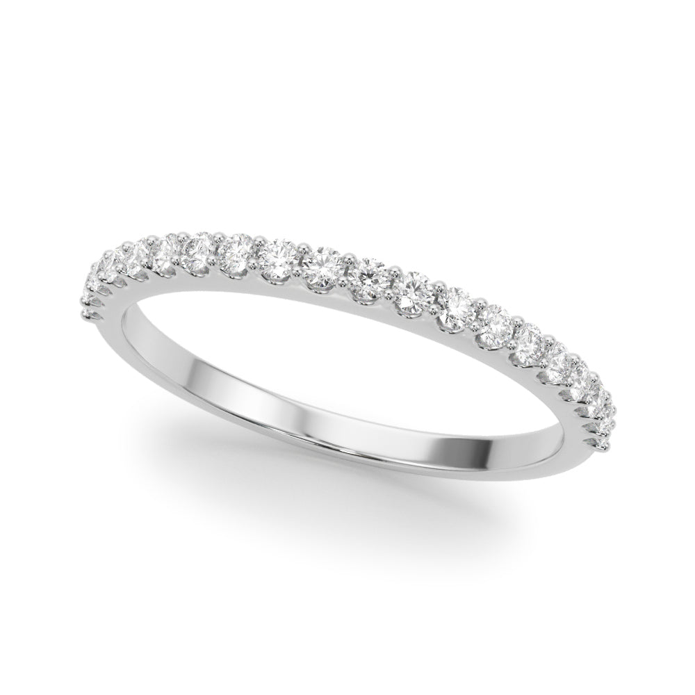 Shared Prong Half Eternity Ring in Gold & Platinum