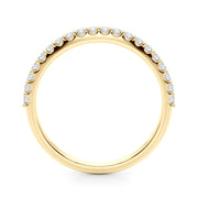 Shared Prong Half Eternity Ring in Gold & Platinum