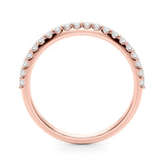 Shared Prong Half Eternity Ring in Gold & Platinum