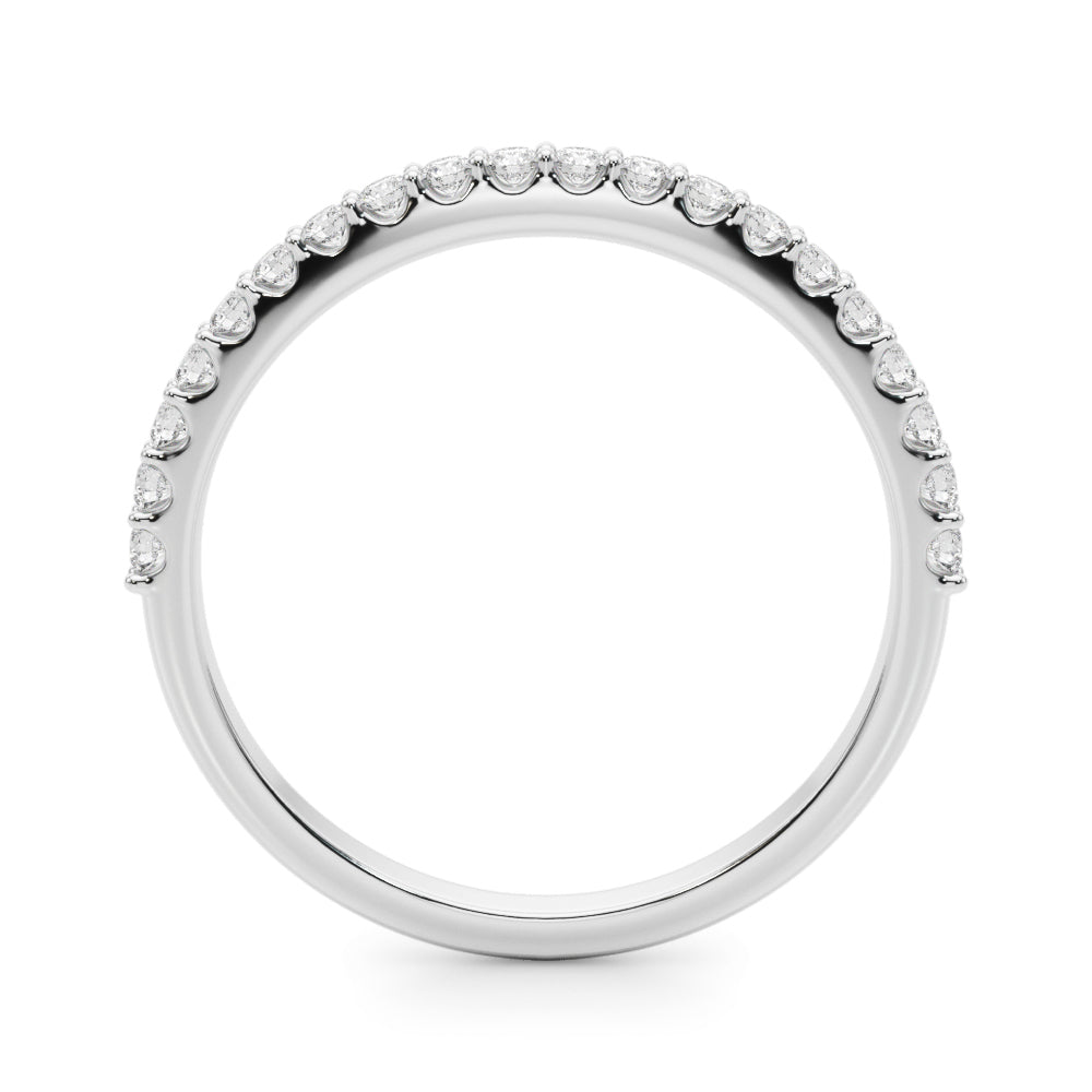 Shared Prong Half Eternity Ring in Gold & Platinum