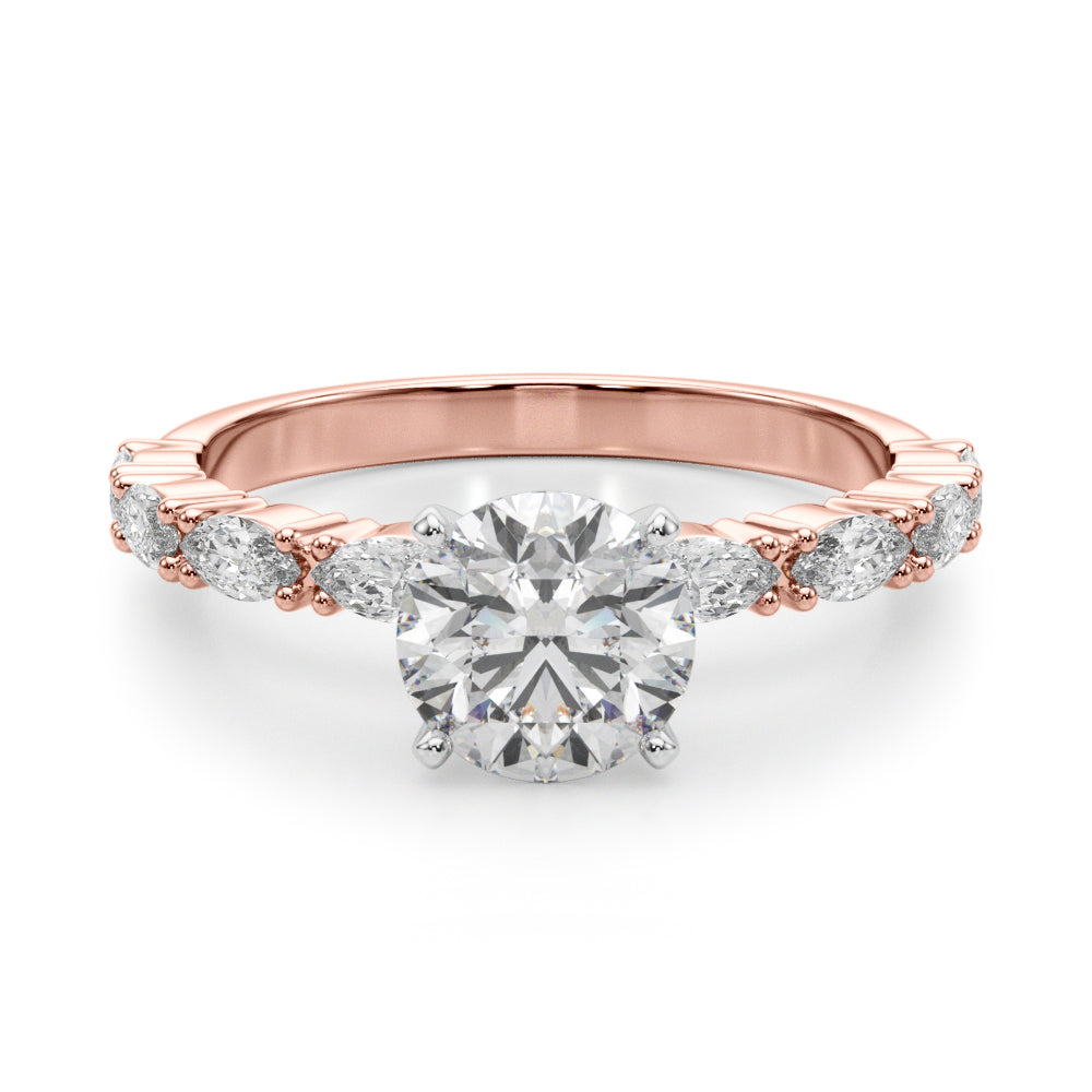 Noble Remountring Marquise Diamond Engagement Ring in 10K/14K gold and platinum with certified lab-grown or natural diamonds