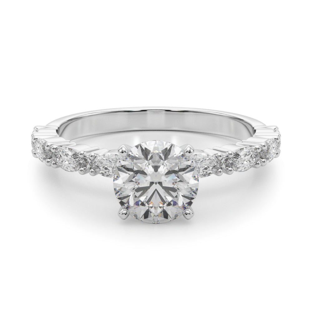 Noble Remountring Marquise Diamond Engagement Ring in 10K/14K gold and platinum with certified lab-grown or natural diamonds