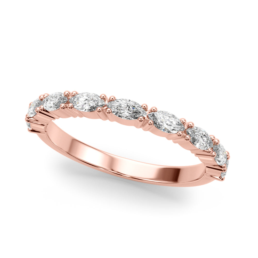 East-West Marquise Half Eternity Ring in Gold & Platinum