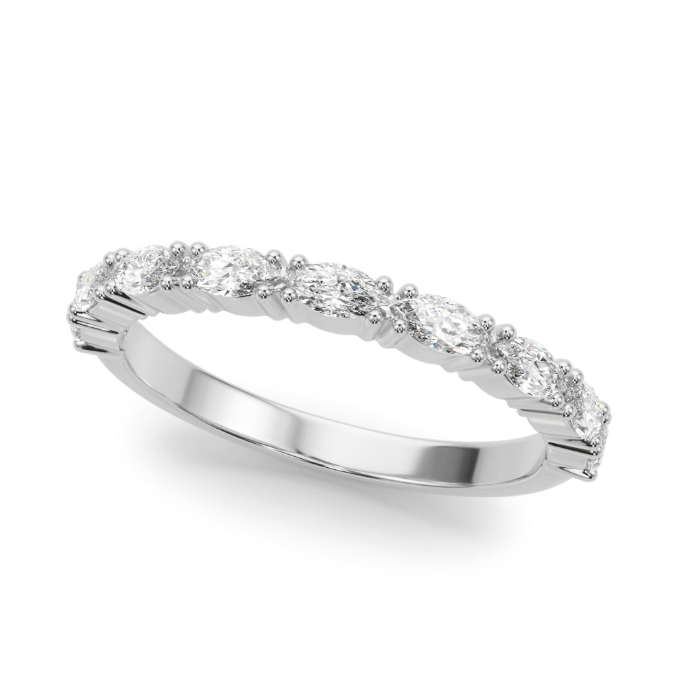 East-West Marquise Half Eternity Ring in Gold & Platinum