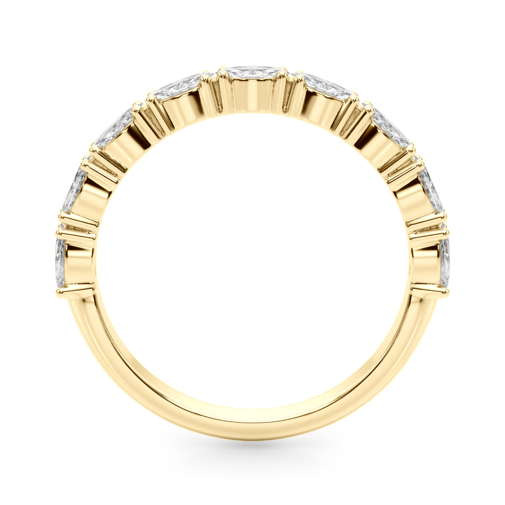 East-West Marquise Half Eternity Ring in Gold & Platinum