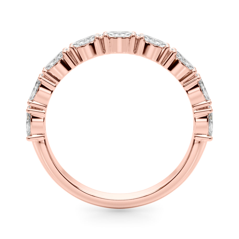 East-West Marquise Half Eternity Ring in Gold & Platinum