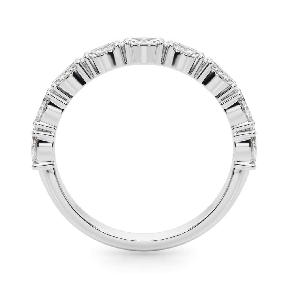 East-West Marquise Half Eternity Ring in Gold & Platinum