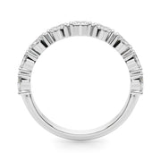 East-West Marquise Half Eternity Ring in Gold & Platinum