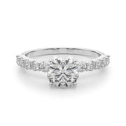 Radiant Remount Ring Round Diamond Engagement Ring in 10K/14K gold and platinum with certified lab-grown or natural diamonds