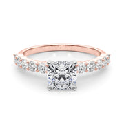Radiant Remount Ring Round Diamond Engagement Ring in 10K/14K gold and platinum with certified lab-grown or natural diamonds