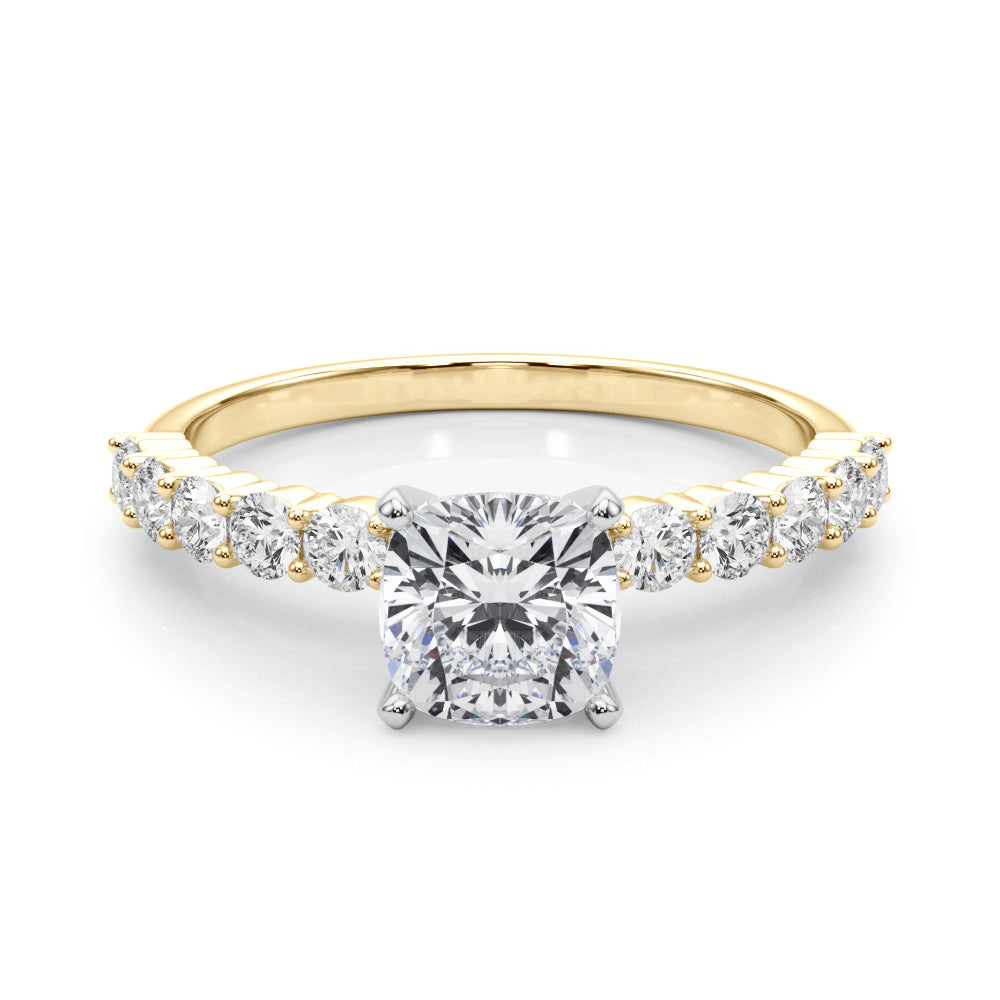 Radiant Remount Ring Round Diamond Engagement Ring in 10K/14K gold and platinum with certified lab-grown or natural diamonds
