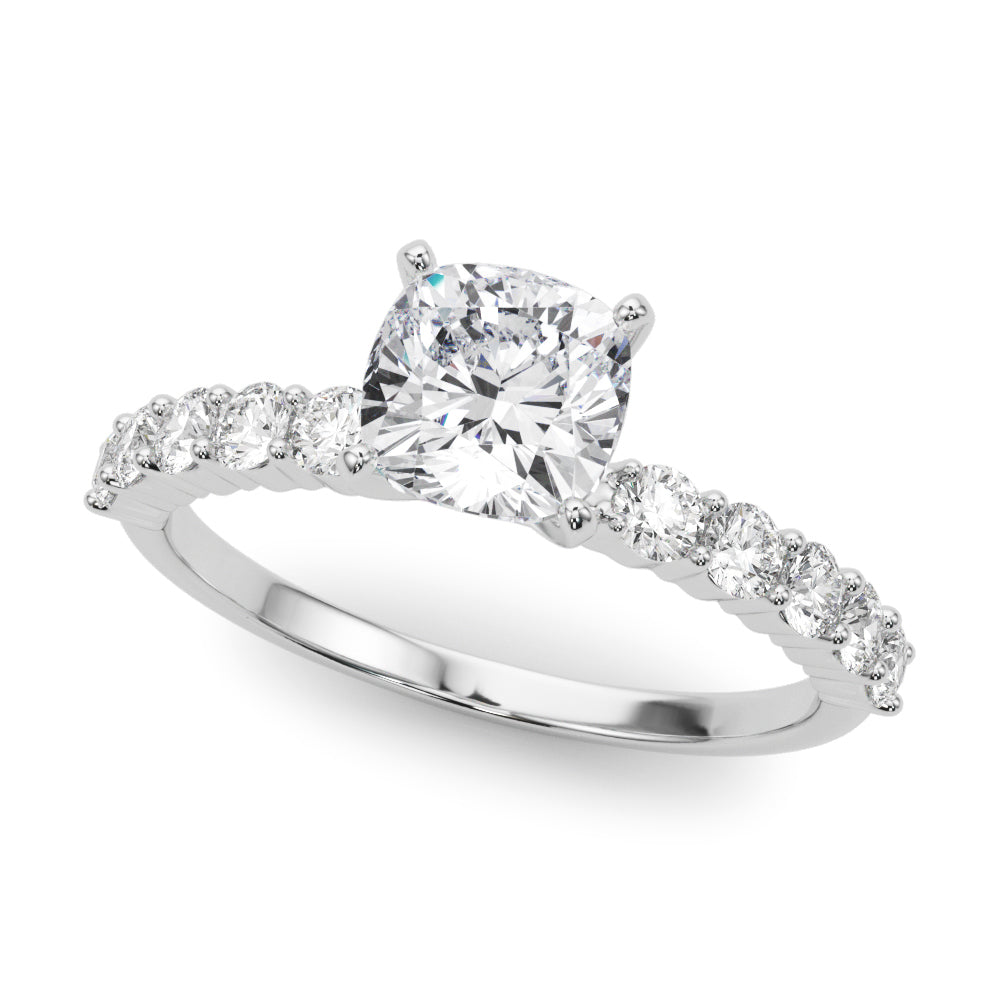Radiant Remount Ring Round Diamond Engagement Ring in 10K/14K gold and platinum with certified lab-grown or natural diamonds