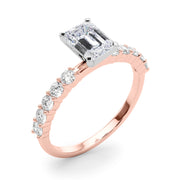 Radiant Remount Ring Round Diamond Engagement Ring in 10K/14K gold and platinum with certified lab-grown or natural diamonds