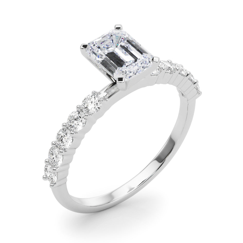 Radiant Remount Ring Round Diamond Engagement Ring in 10K/14K gold and platinum with certified lab-grown or natural diamonds
