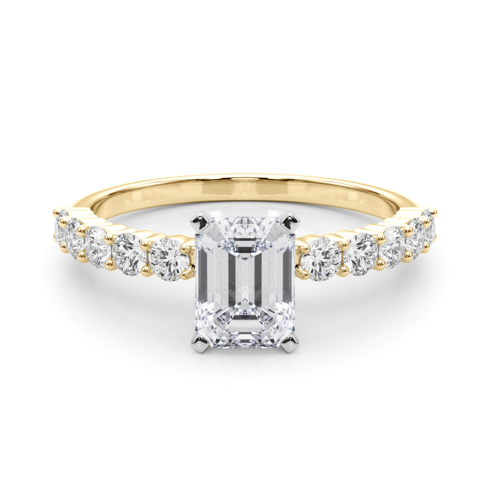 Radiant Remount Ring Round Diamond Engagement Ring in 10K/14K gold and platinum with certified lab-grown or natural diamonds