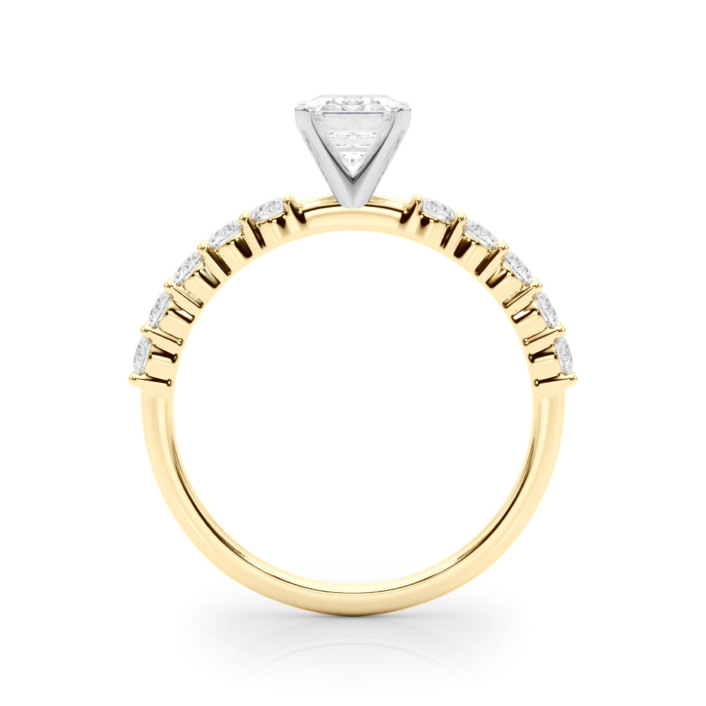 Radiant Remount Ring Round Diamond Engagement Ring in 10K/14K gold and platinum with certified lab-grown or natural diamonds