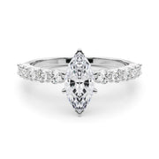 Radiant Remount Ring Round Diamond Engagement Ring in 10K/14K gold and platinum with certified lab-grown or natural diamonds
