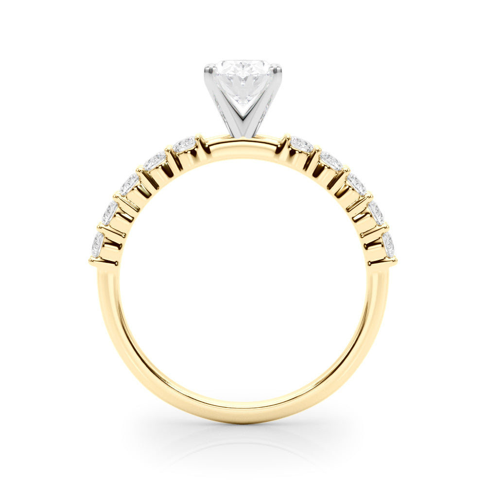 Radiant Remount Ring Round Diamond Engagement Ring in 10K/14K gold and platinum with certified lab-grown or natural diamonds