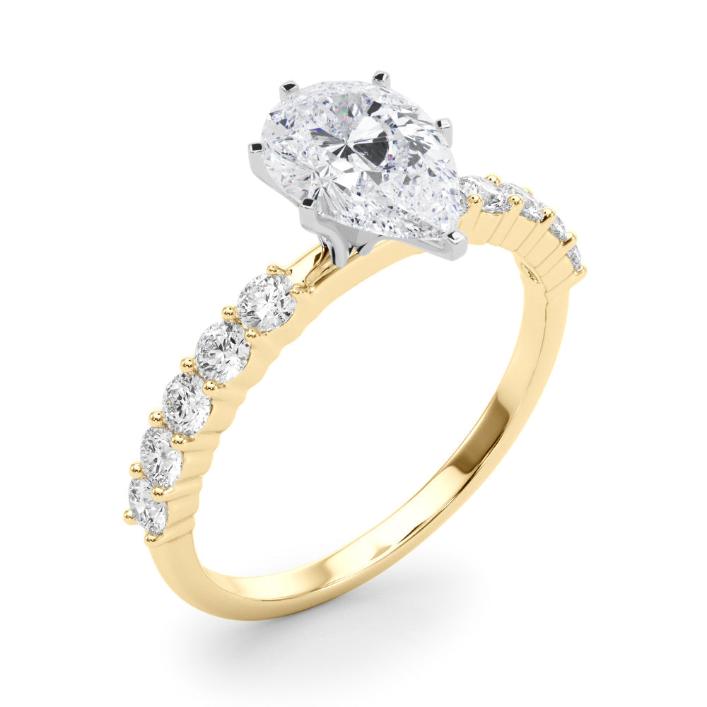 Radiant Remount Ring Round Diamond Engagement Ring in 10K/14K gold and platinum with certified lab-grown or natural diamonds