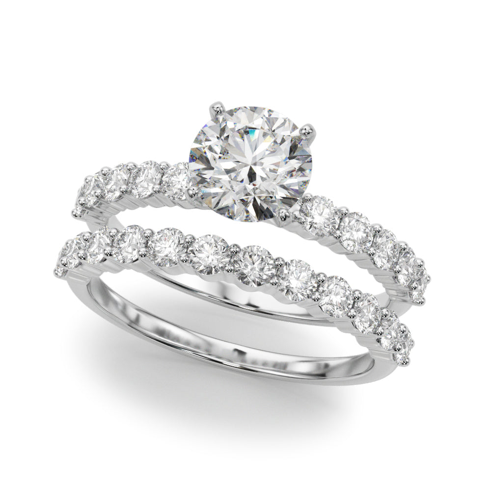 Radiant Remount Ring Round Diamond Engagement Ring in 10K/14K gold and platinum with certified lab-grown or natural diamonds