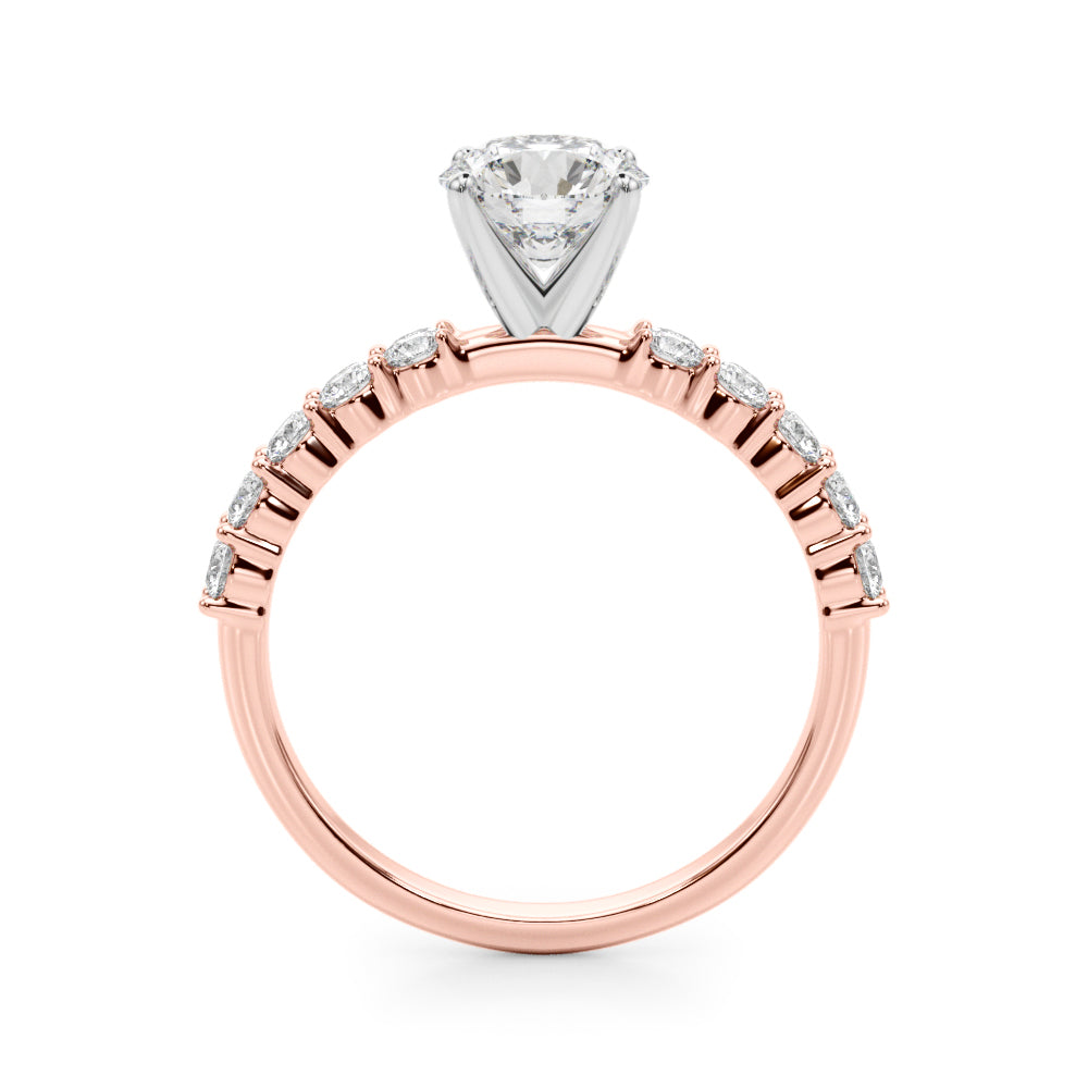 Radiant Remount Ring Round Diamond Engagement Ring in 10K/14K gold and platinum with certified lab-grown or natural diamonds