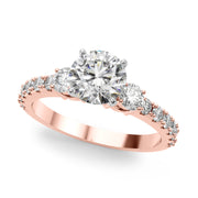 Regal Remount Ring Round Diamond Engagement Ring in 10K/14K gold and platinum with certified lab-grown or natural diamonds