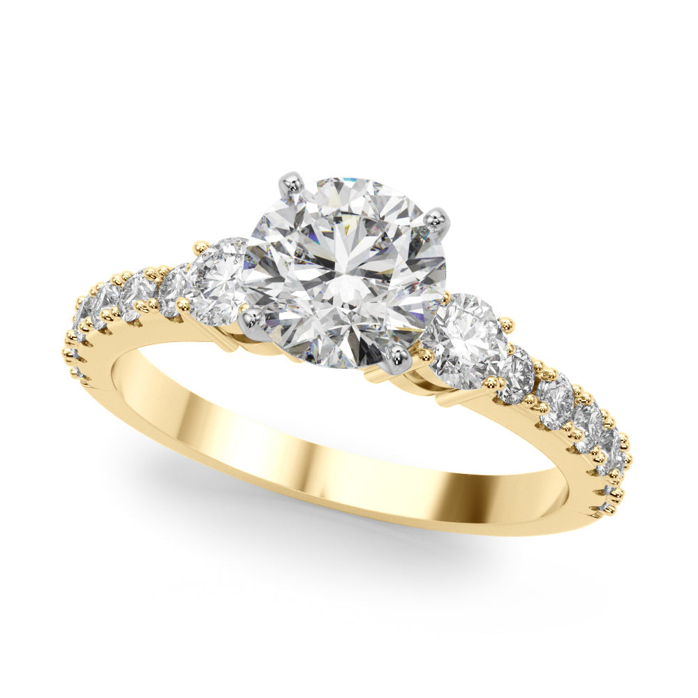 Regal Remount Ring Round Diamond Engagement Ring in 10K/14K gold and platinum with certified lab-grown or natural diamonds