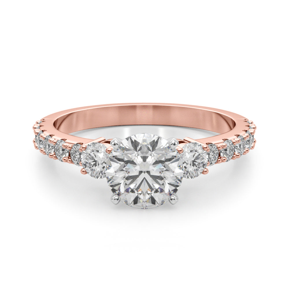 Regal Remount Ring Round Diamond Engagement Ring in 10K/14K gold and platinum with certified lab-grown or natural diamonds