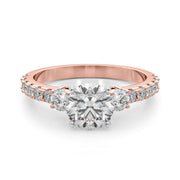 Regal Remount Ring Round Diamond Engagement Ring in 10K/14K gold and platinum with certified lab-grown or natural diamonds
