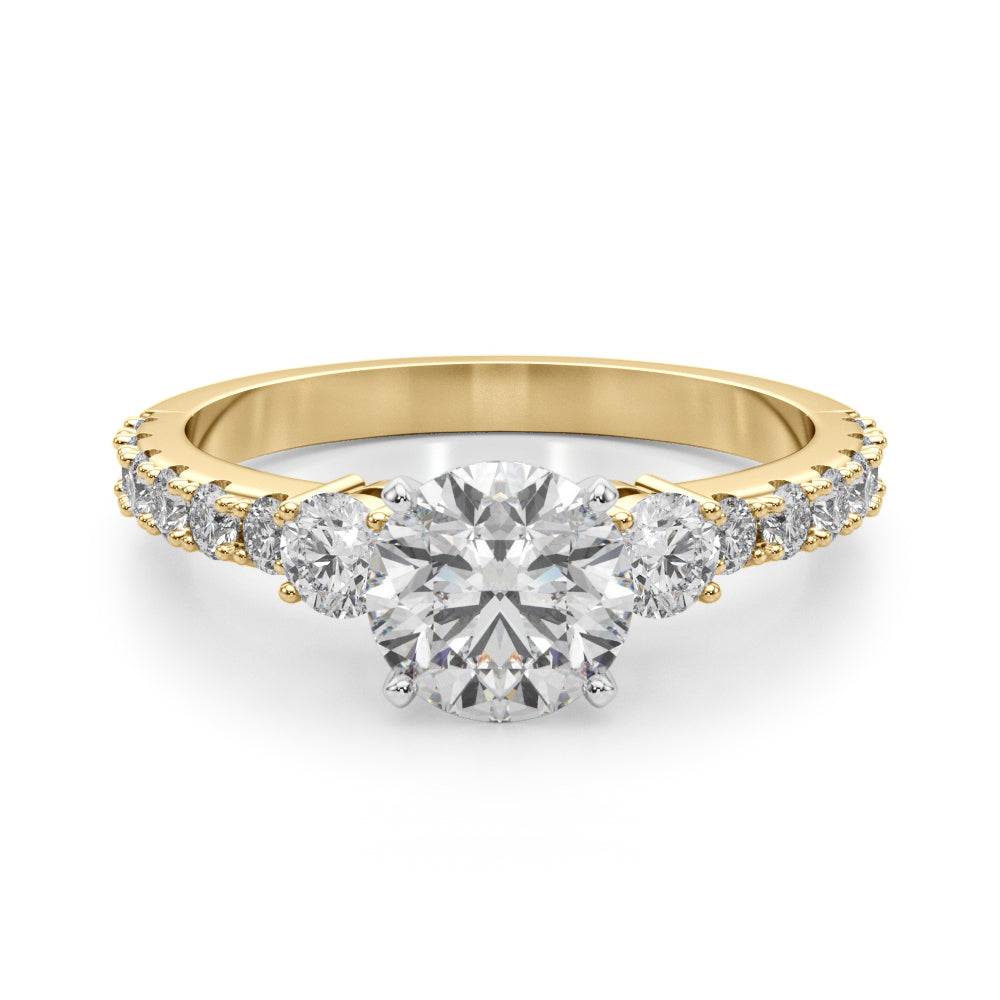 Regal Remount Ring Round Diamond Engagement Ring in 10K/14K gold and platinum with certified lab-grown or natural diamonds
