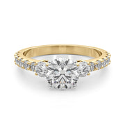 Regal Remount Ring Round Diamond Engagement Ring in 10K/14K gold and platinum with certified lab-grown or natural diamonds