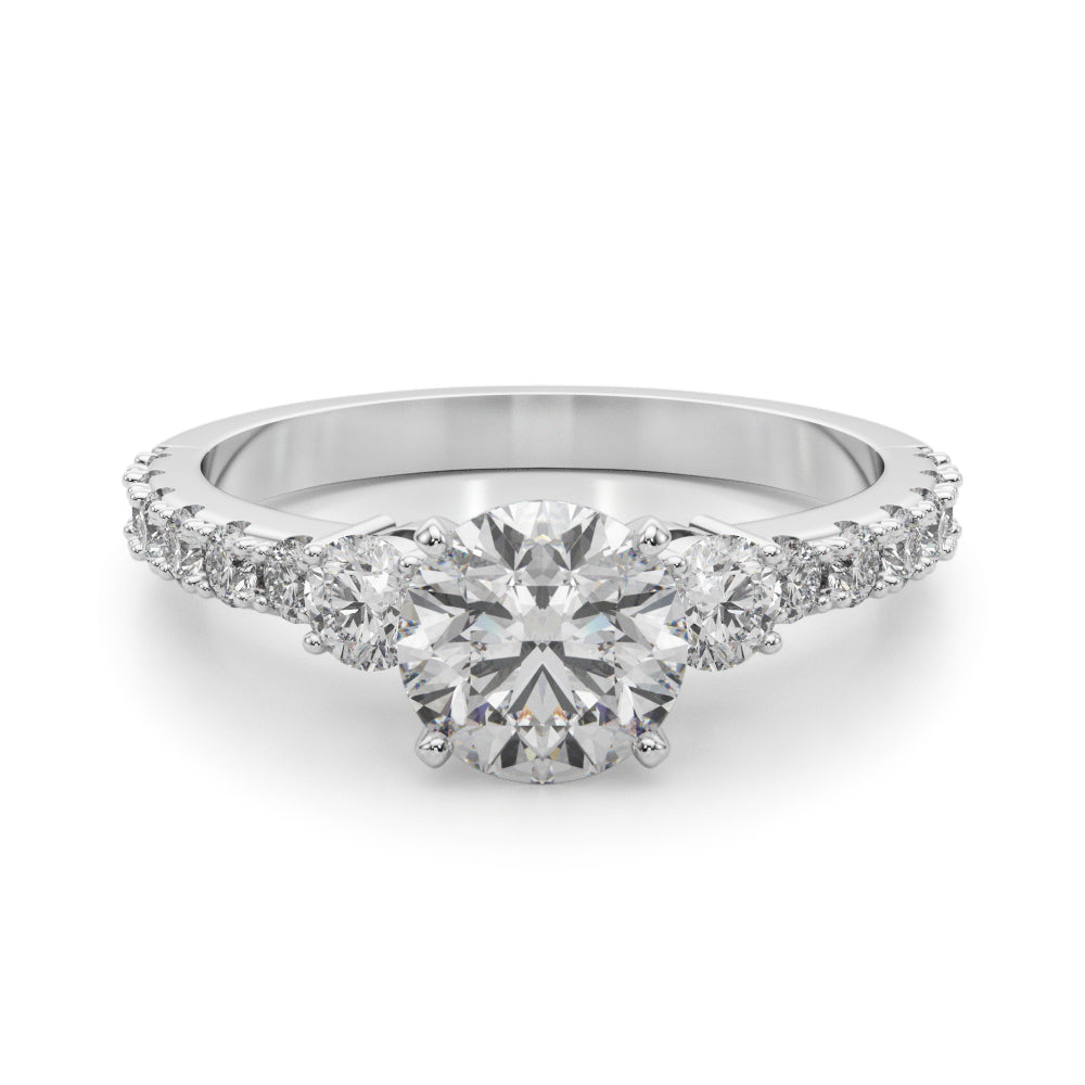 Regal Remount Ring Round Diamond Engagement Ring in 10K/14K gold and platinum with certified lab-grown or natural diamonds