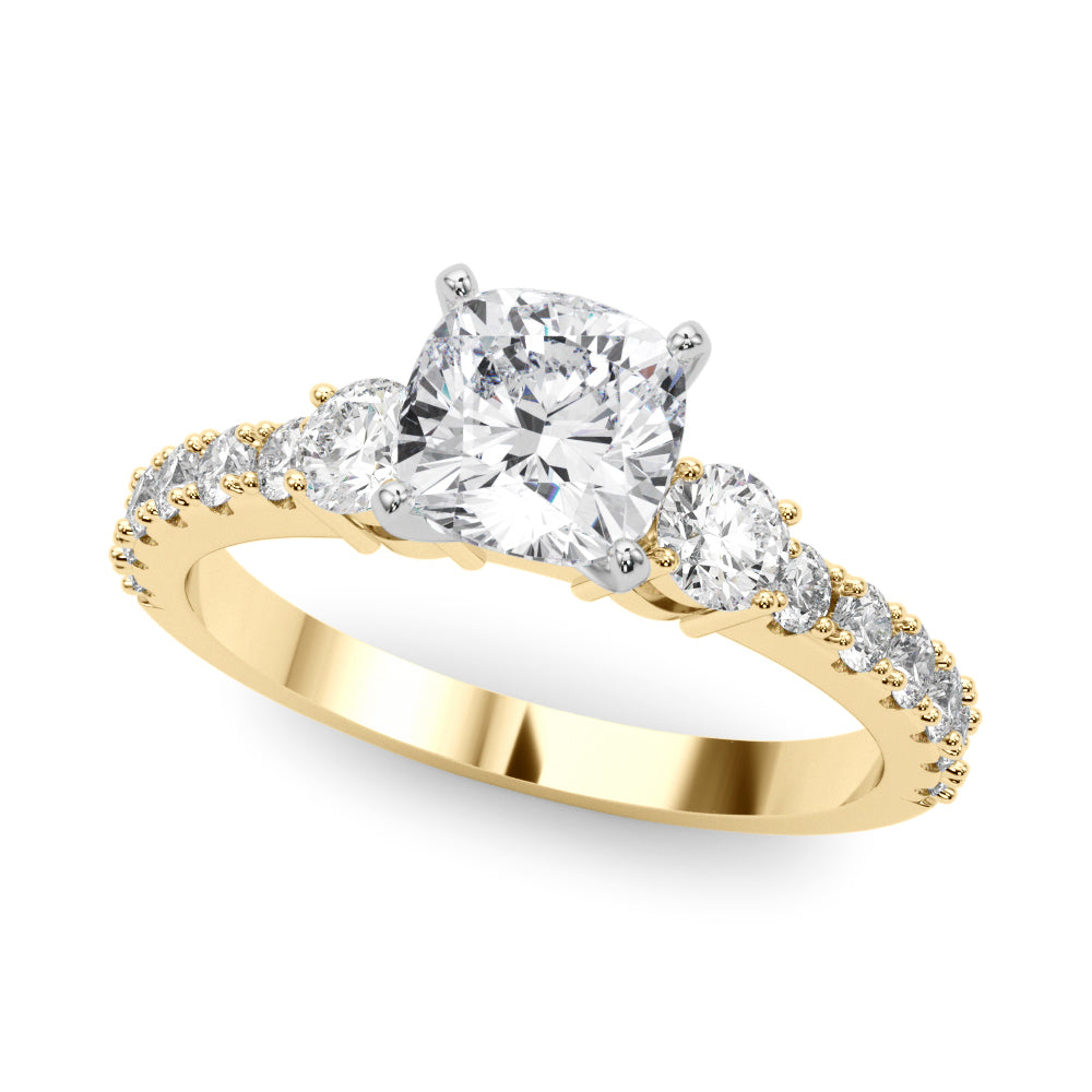 Regal Remount Ring Round Diamond Engagement Ring in 10K/14K gold and platinum with certified lab-grown or natural diamonds