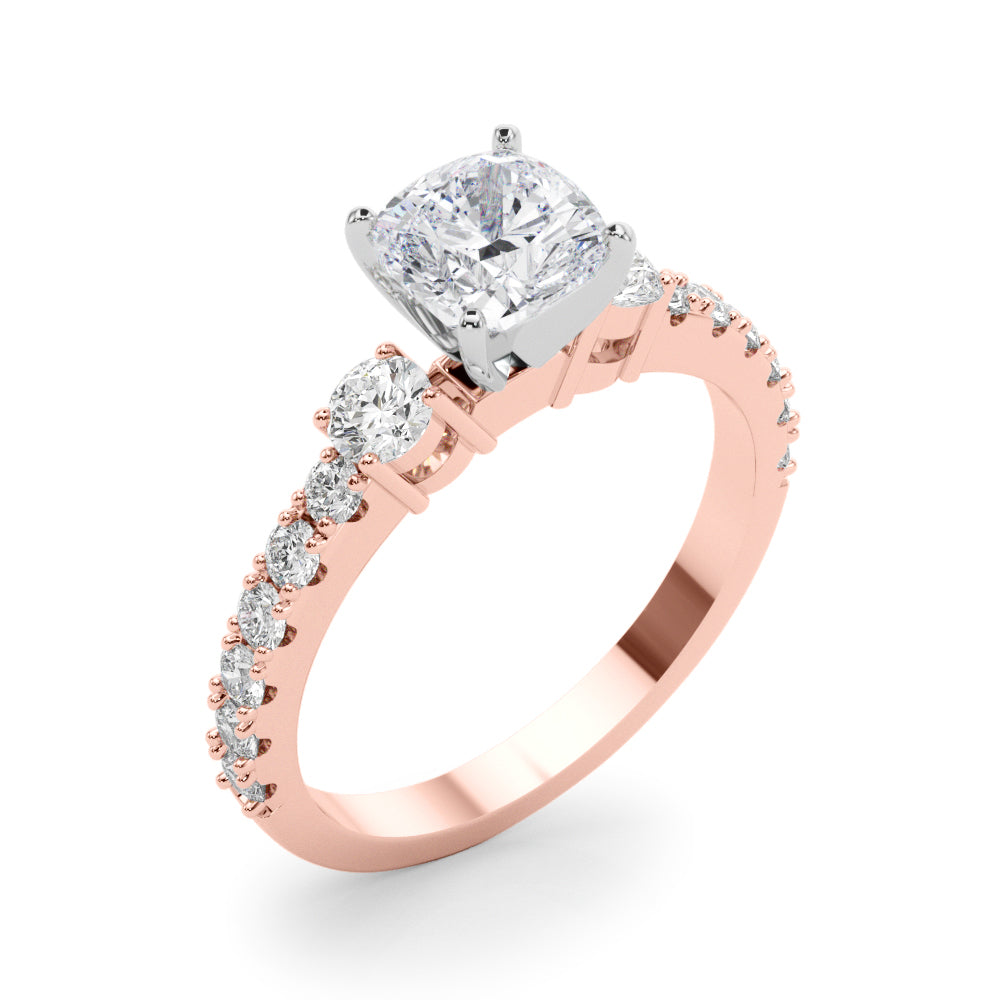Regal Remount Ring Round Diamond Engagement Ring in 10K/14K gold and platinum with certified lab-grown or natural diamonds