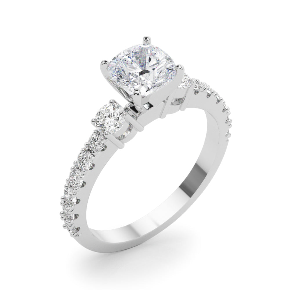 Regal Remount Ring Round Diamond Engagement Ring in 10K/14K gold and platinum with certified lab-grown or natural diamonds
