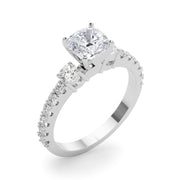 Regal Remount Ring Round Diamond Engagement Ring in 10K/14K gold and platinum with certified lab-grown or natural diamonds