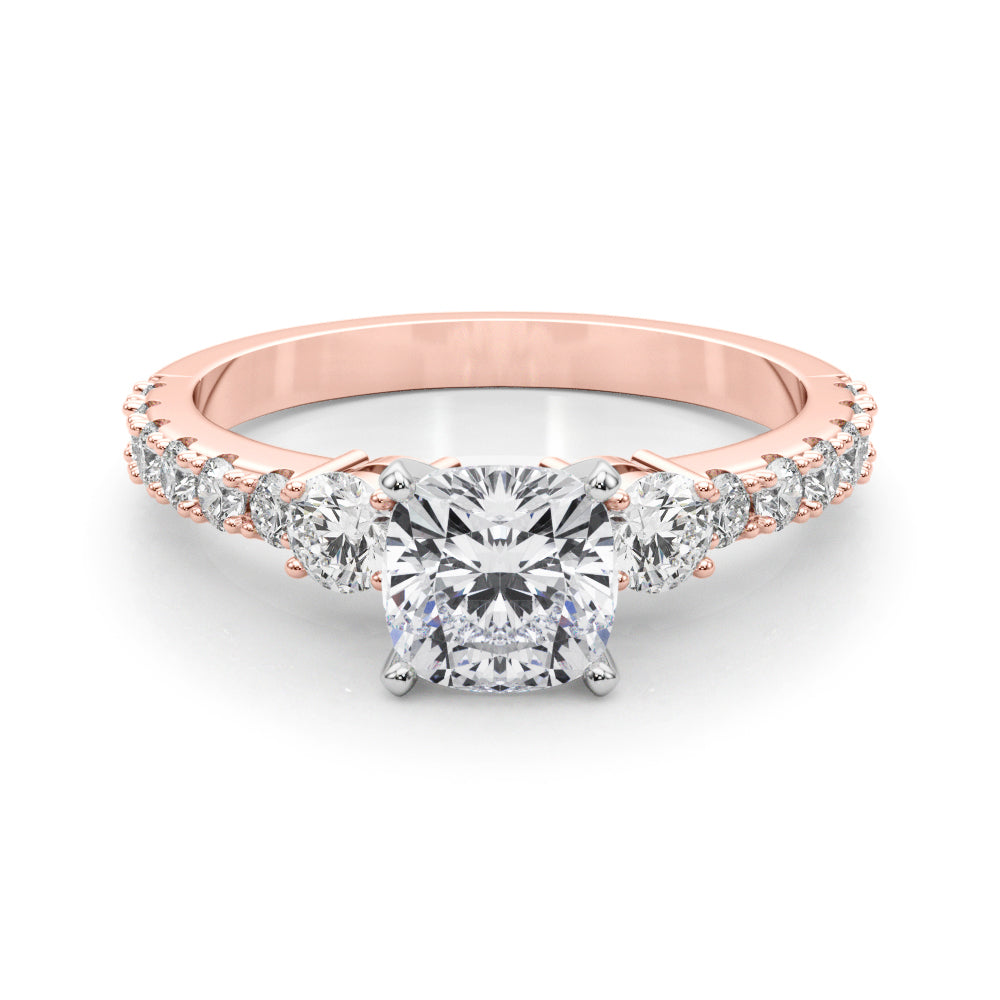 Regal Remount Ring Round Diamond Engagement Ring in 10K/14K gold and platinum with certified lab-grown or natural diamonds