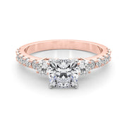 Regal Remount Ring Round Diamond Engagement Ring in 10K/14K gold and platinum with certified lab-grown or natural diamonds