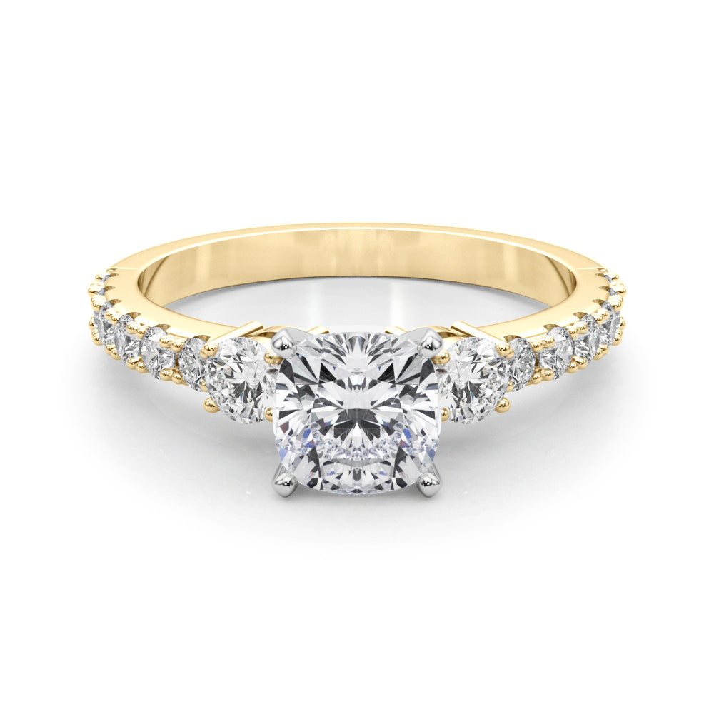 Regal Remount Ring Round Diamond Engagement Ring in 10K/14K gold and platinum with certified lab-grown or natural diamonds