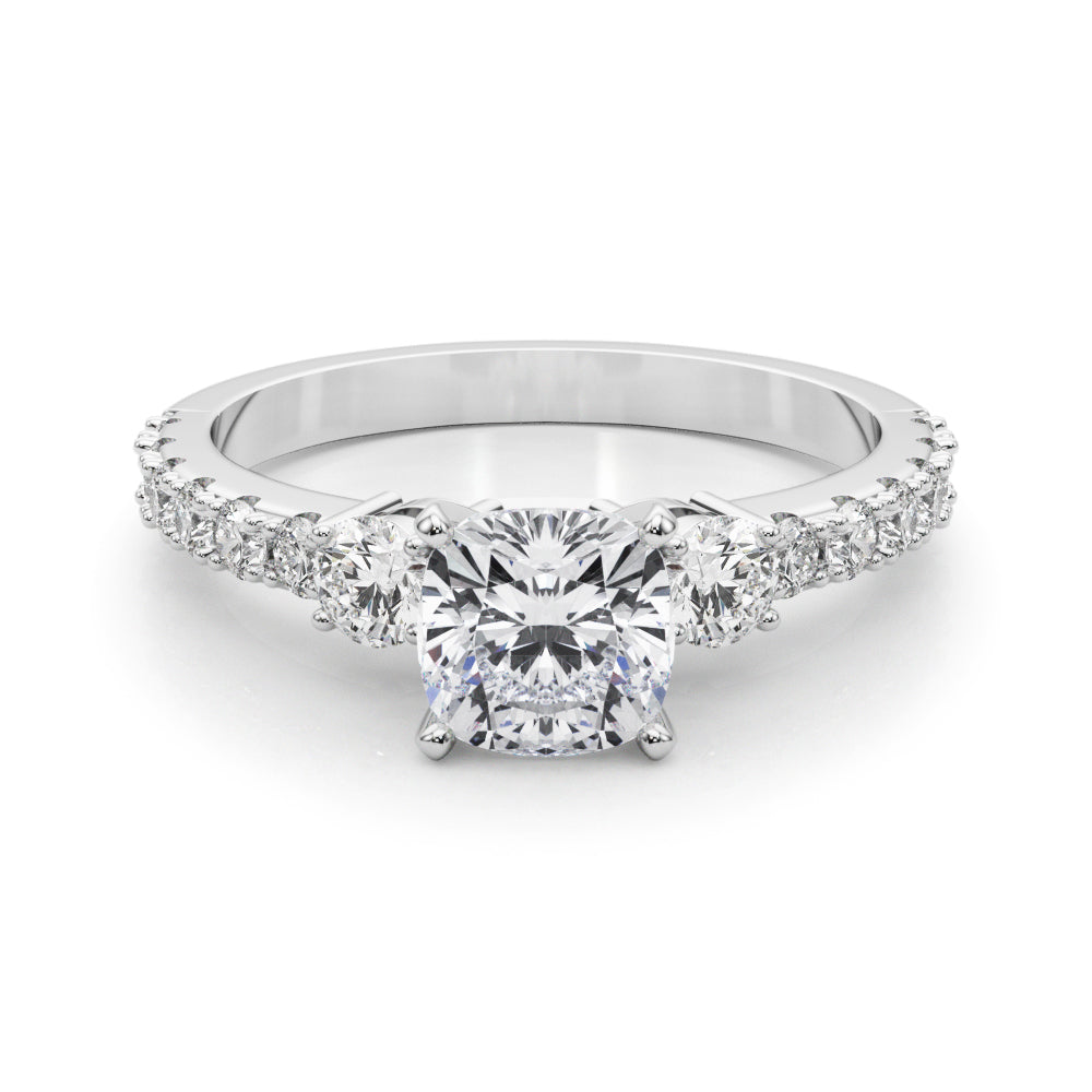 Regal Remount Ring Round Diamond Engagement Ring in 10K/14K gold and platinum with certified lab-grown or natural diamonds