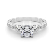 Regal Remount Ring Round Diamond Engagement Ring in 10K/14K gold and platinum with certified lab-grown or natural diamonds