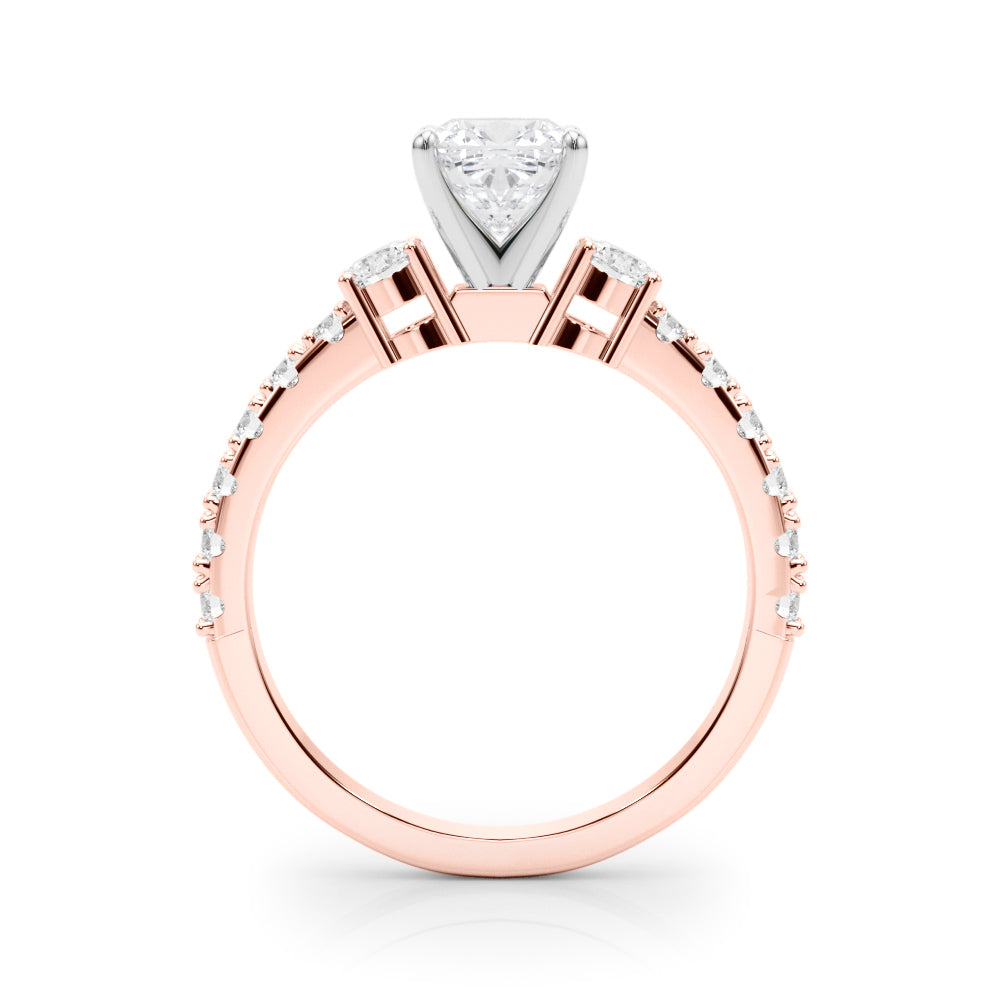 Regal Remount Ring Round Diamond Engagement Ring in 10K/14K gold and platinum with certified lab-grown or natural diamonds
