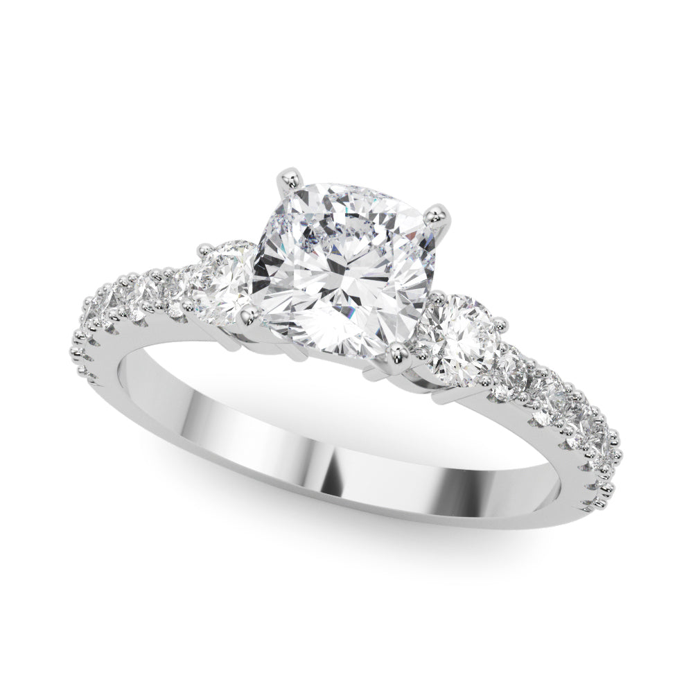 Regal Remount Ring Round Diamond Engagement Ring in 10K/14K gold and platinum with certified lab-grown or natural diamonds